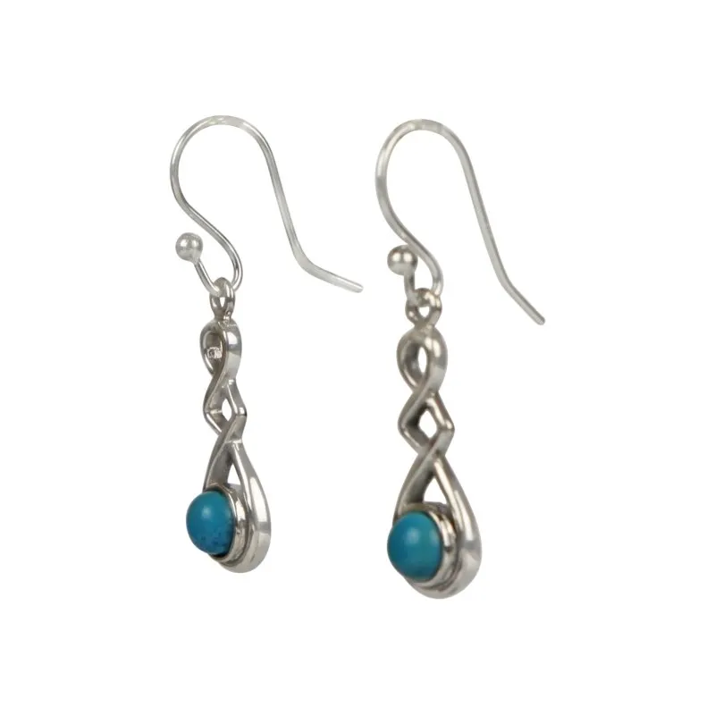 Sundari Jewellery A Swirly Unique and Elegant Pair of Sterling Silver Earrings Carrying Range of Gems