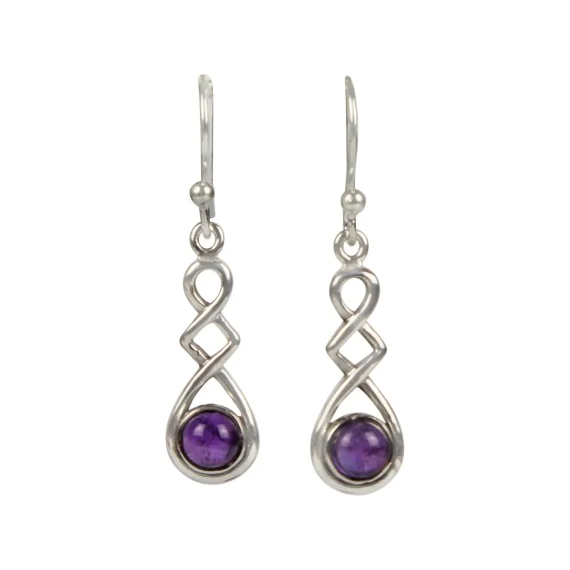 Sundari Jewellery A Swirly Unique and Elegant Pair of Sterling Silver Earrings Carrying Range of Gems