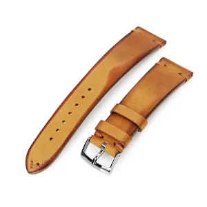 Tan Italian Handmade Leather Strap, Polished