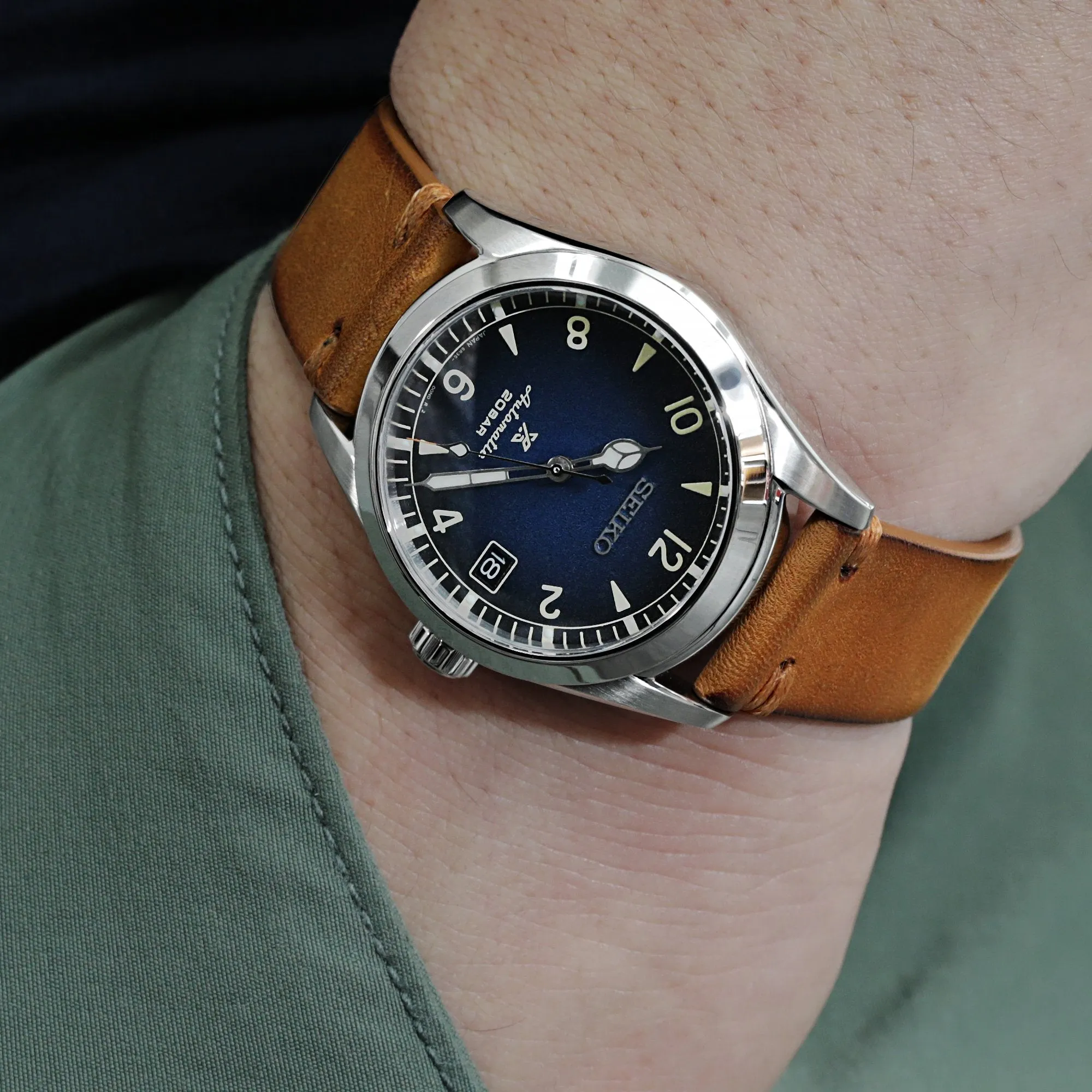 Tan Italian Handmade Leather Strap, Polished