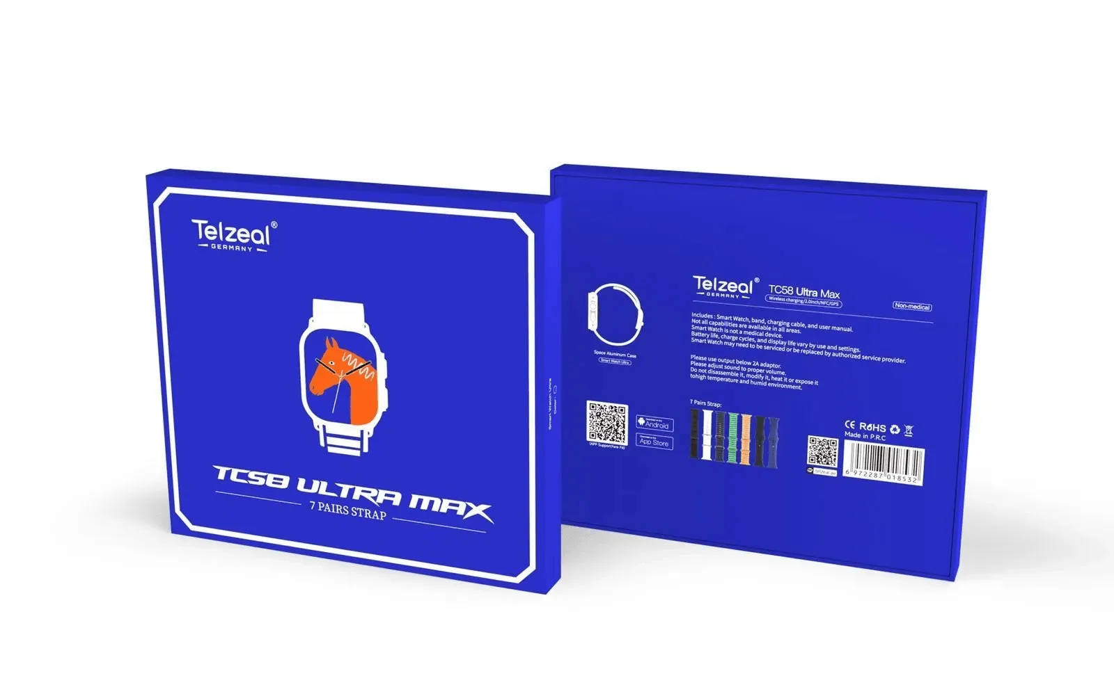 Telzeal TC58 Ultra Max Smart Watch With 7 Pairs Strap