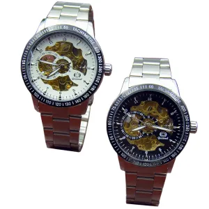 The explosion of mechanical watches Men Stainless Steel Watchband casual fashion watch
