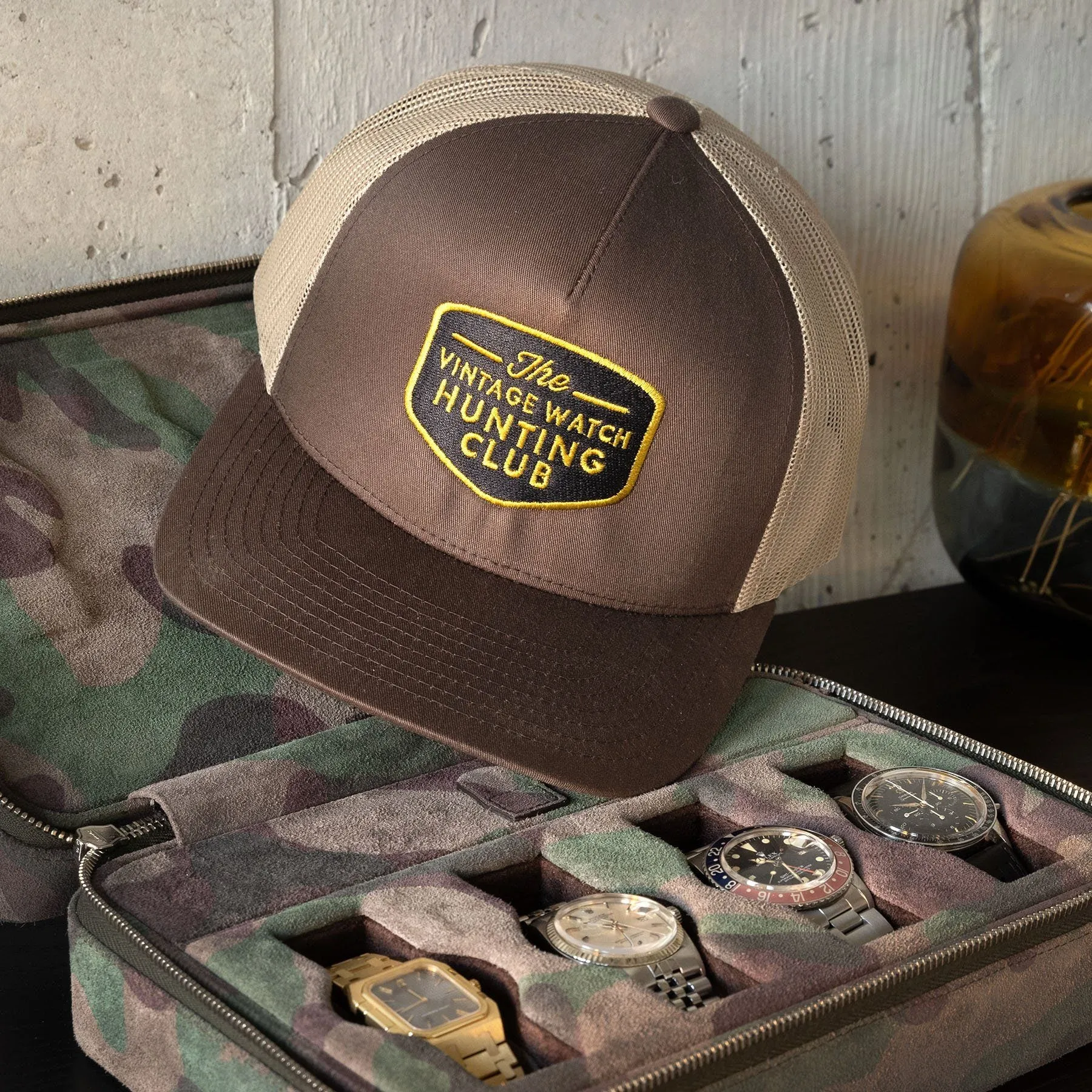 The Vintage Watch Hunting Club Brown Ballcap