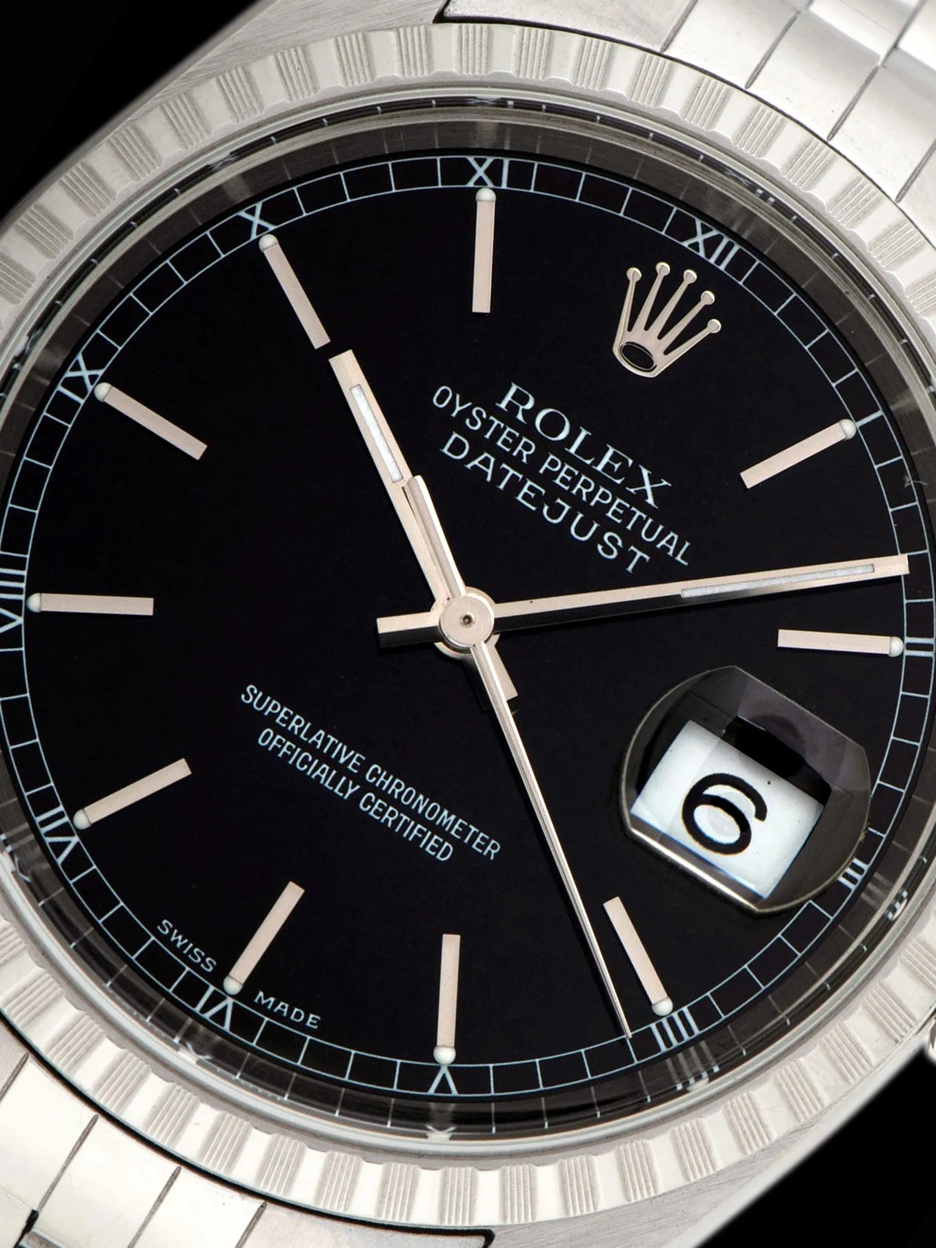 *Unpolished* 2000 Rolex Datejust (Ref. 16220) Black Dial