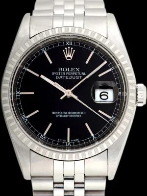 *Unpolished* 2000 Rolex Datejust (Ref. 16220) Black Dial