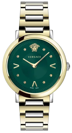 Versace Ladies Watch Pop Chic Green Two-Tone Bracelet VEVD01021