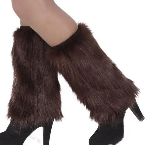 Warm Furry High Fashion Faux Fur Leg Warmers Boot Covers
