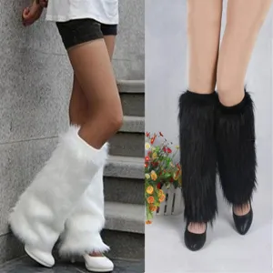 Warm Furry High Fashion Faux Fur Leg Warmers Boot Covers