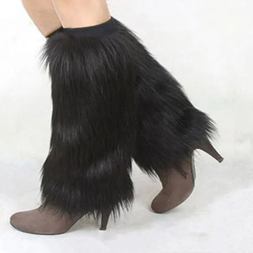 Warm Furry High Fashion Faux Fur Leg Warmers Boot Covers