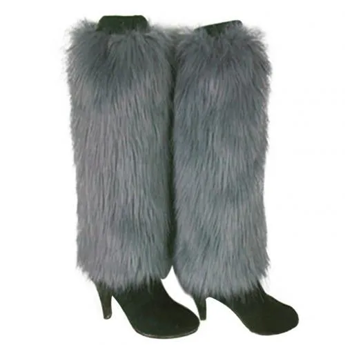 Warm Furry High Fashion Faux Fur Leg Warmers Boot Covers