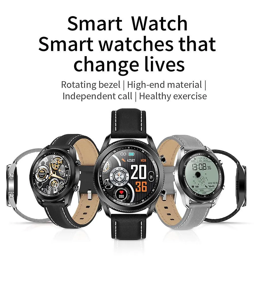 Watches watch men rotating bezel screen bluetooth call music player phone watch smart watches glay