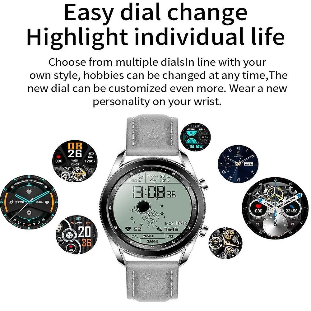 Watches watch men rotating bezel screen bluetooth call music player phone watch smart watches glay