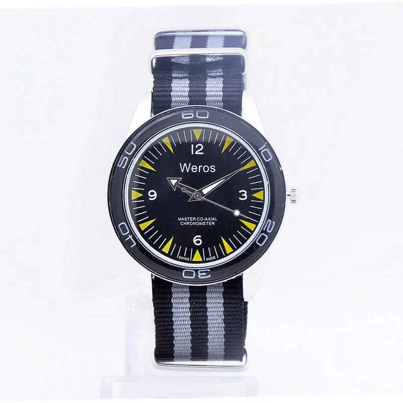 Weros men Military Watch Fashion Casual Watches Men Wristwatch Nylon Strap Quartz Sport Wrist Watch Men Clock Male
