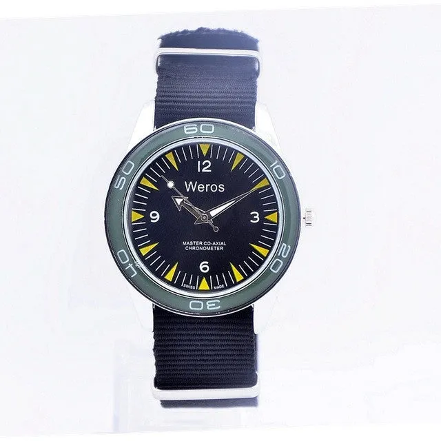 Weros men Military Watch Fashion Casual Watches Men Wristwatch Nylon Strap Quartz Sport Wrist Watch Men Clock Male