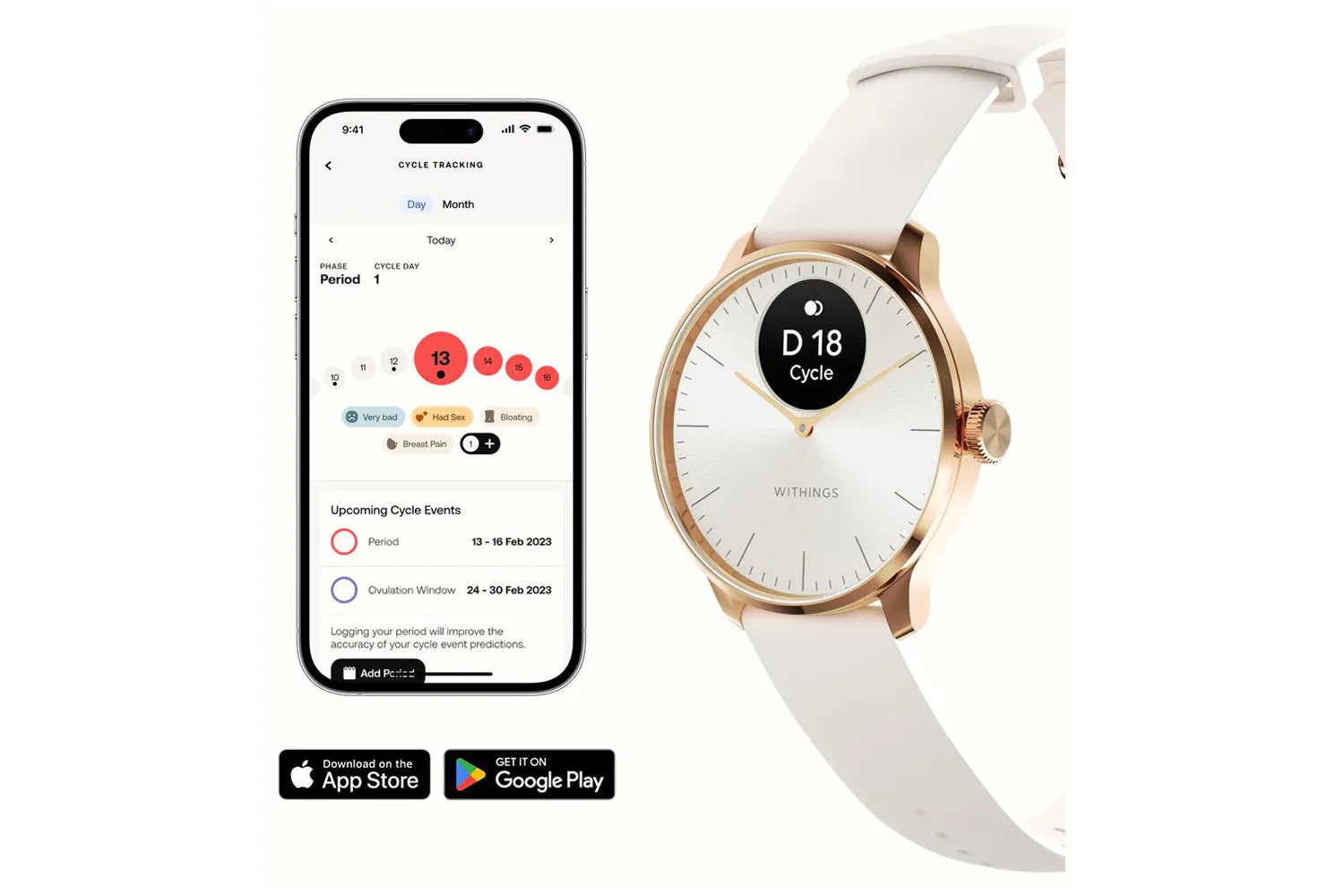 Withings ScanWatch Light | 37mm | Rose Gold White