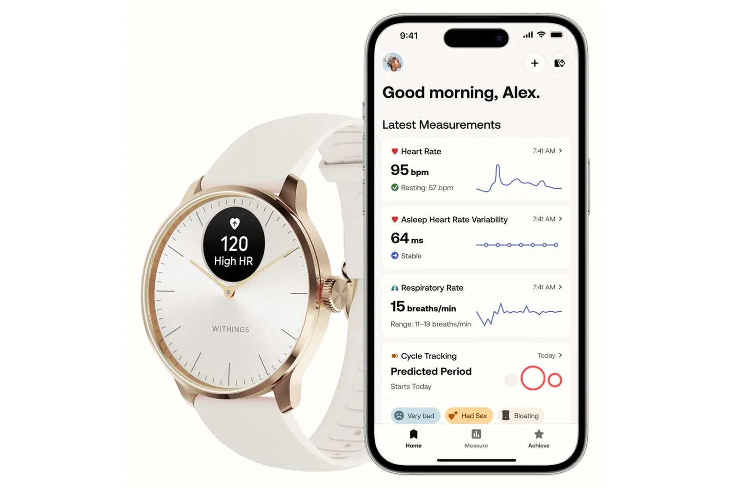 Withings ScanWatch Light | 37mm | Rose Gold White