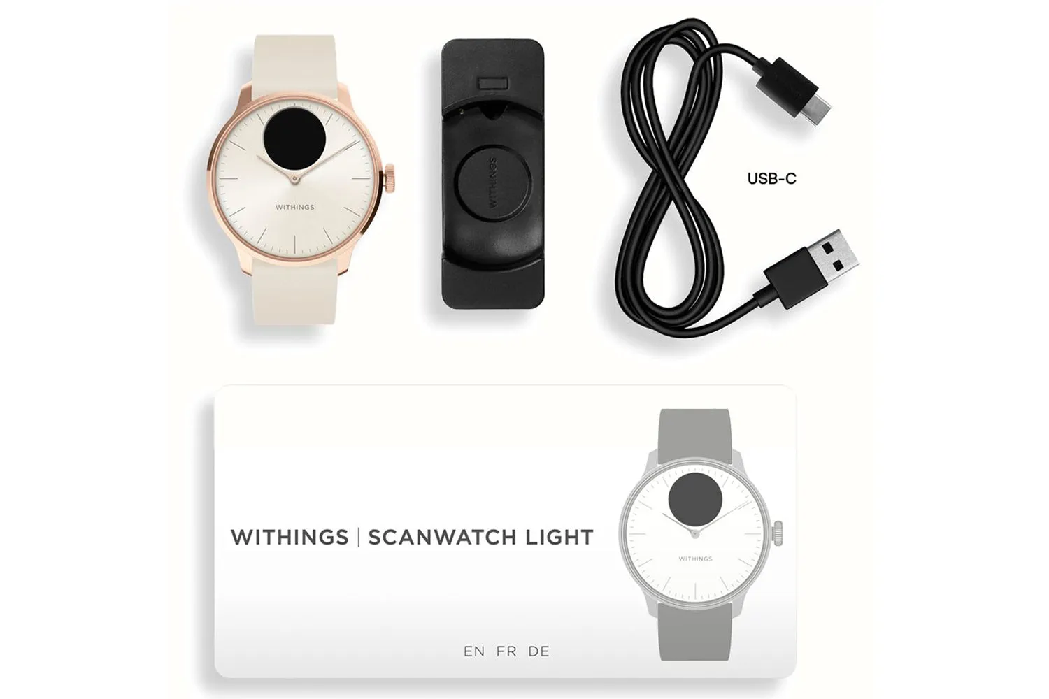 Withings ScanWatch Light | 37mm | Rose Gold White