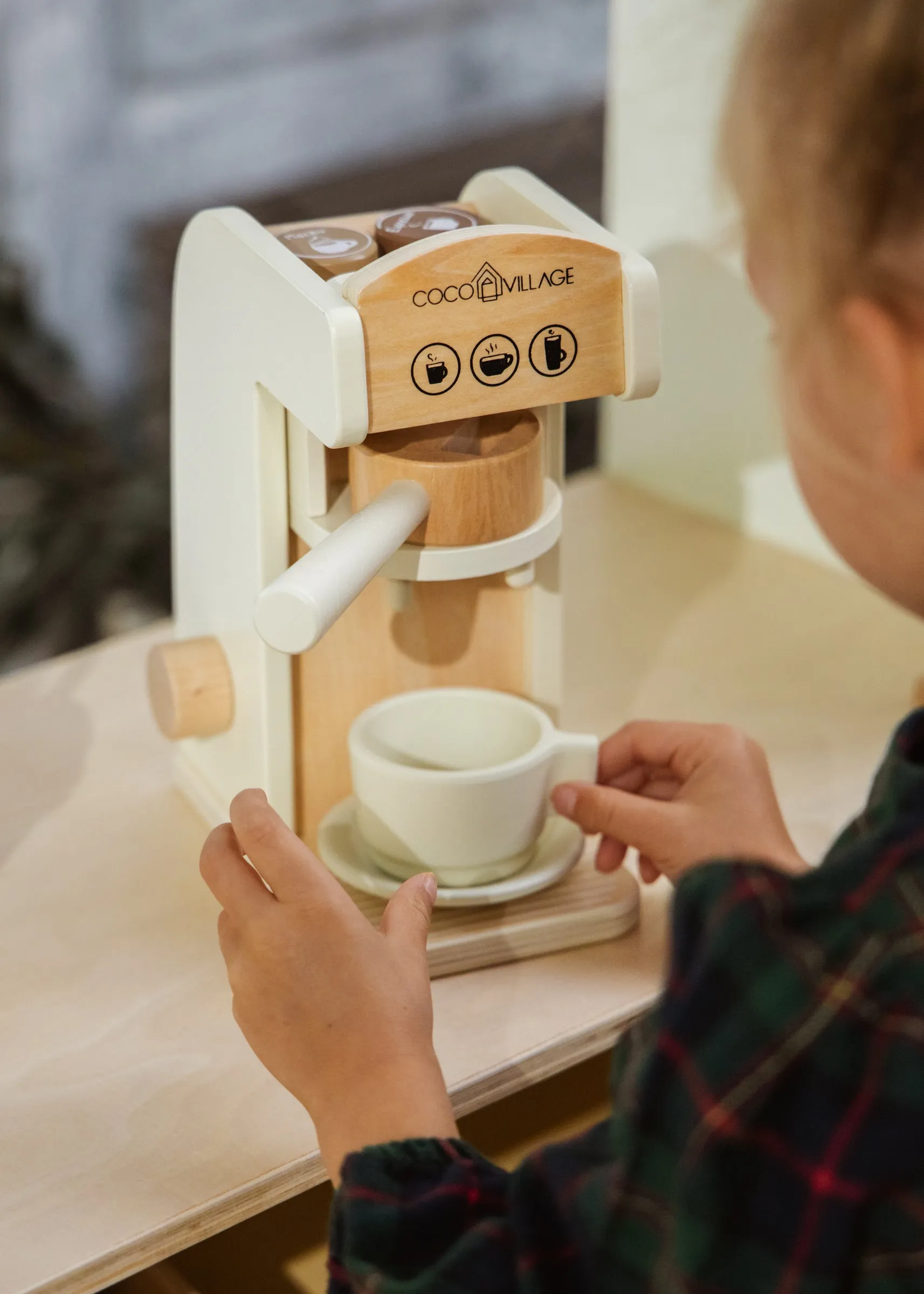 Wooden Coffee Maker Set - Foam