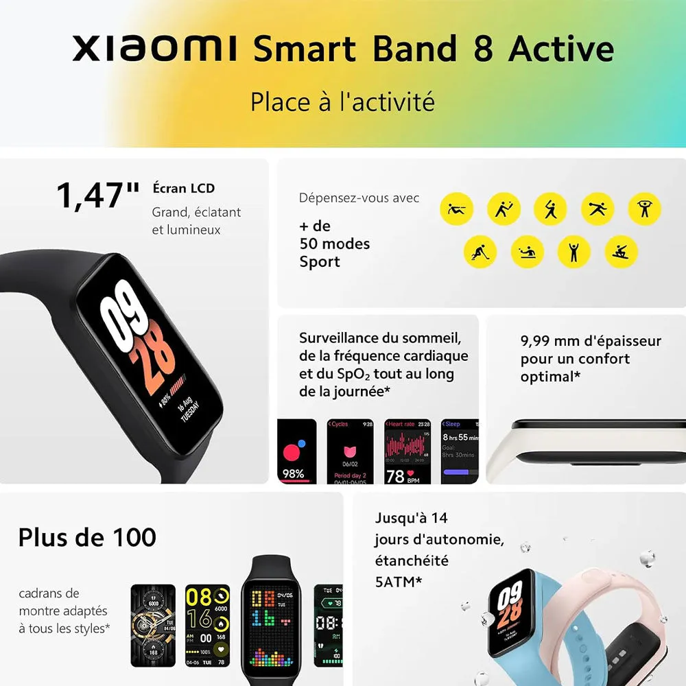 Xiaomi Smart Band 8 Active M2302B1 With Black TPU Strap
